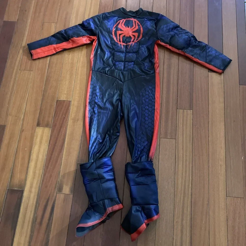 Across the Spider-Verse Miles Morales Kid's Spiderman Costume M 8-10